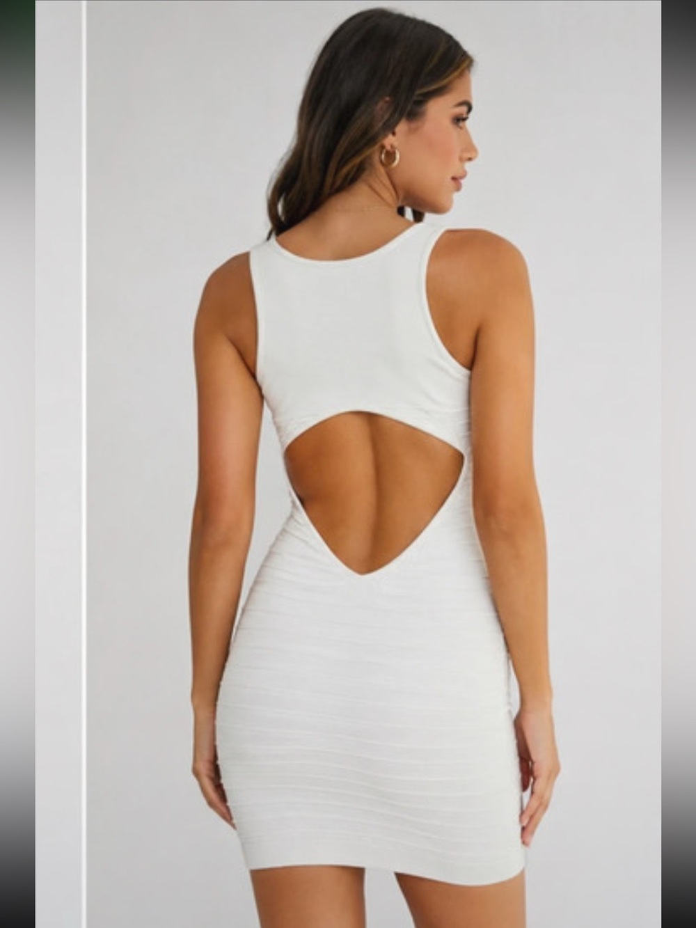 bebe Ribbed back cutout Mini Dress